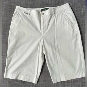 Women’s Lauren Active Ralph Lauren White Bermuda Shorts Sz 8